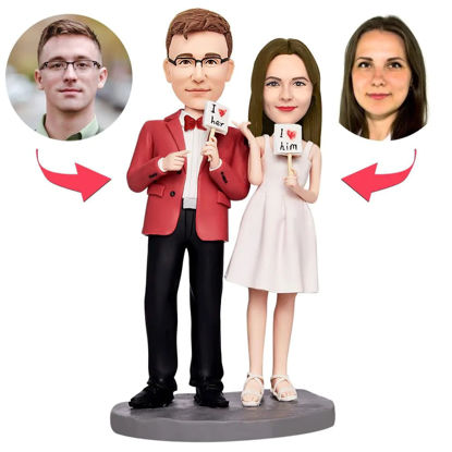 Picture of Custom Bobbleheads: Valentines Gift I Love You | Personalized Bobbleheads for the Special Someone as a Unique Gift Idea
