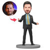 Image de Custom Bobbleheads: Black Suit With Blue Shirt And Yellow Tie Business Man | Personalized Bobbleheads for the Special Someone as a Unique Gift Idea｜Best Gift Idea for Birthday, Thanksgiving, Christmas etc.