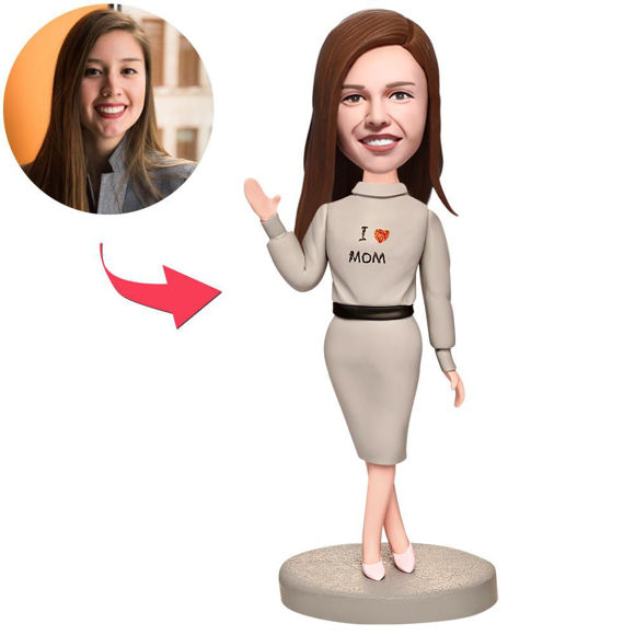 Image de Custom Bobbleheads: I Lov Mom | Personalized Bobbleheads for the Special Someone as a Unique Gift Idea｜Best Gift Idea for Birthday, Thanksgiving, Christmas etc.
