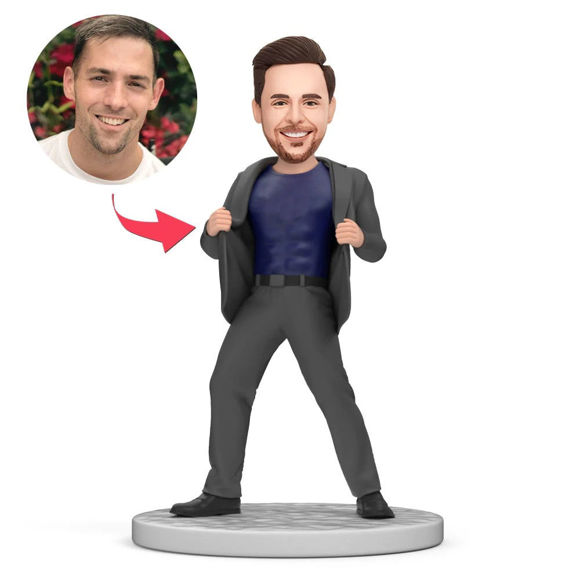Image de Custom Bobbleheads: Men Standing Open Suit | Personalized Bobbleheads for the Special Someone as a Unique Gift Idea｜Best Gift Idea for Birthday, Thanksgiving, Christmas etc.