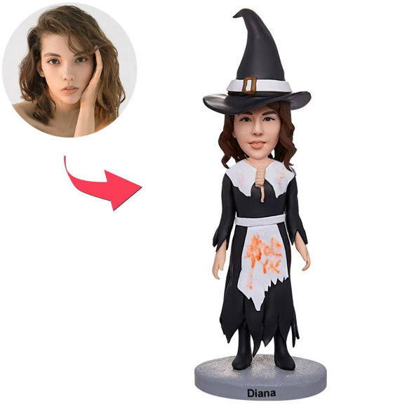 Image de Custom Bobbleheads:Halloween Gifts - Witch | Personalized Bobbleheads for the Special Someone as a Unique Gift Idea｜Best Gift Idea for Birthday, Thanksgiving, Christmas etc.