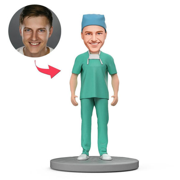 Image de Custom Bobbleheads:Doctor in Green Scrubs| Personalized Bobbleheads for the Special Someone as a Unique Gift Idea｜Best Gift Idea for Birthday, Thanksgiving, Christmas etc.