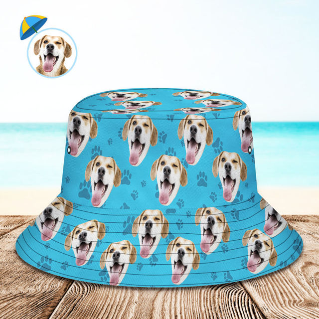 Picture of Custom Bucket Hat Personalize Bucket Hat Gift - Pet Paw