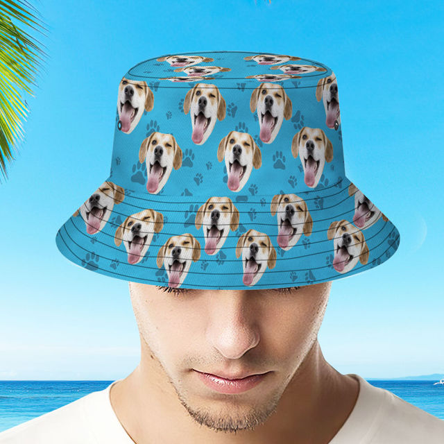 Picture of Custom Bucket Hat Personalize Bucket Hat Gift - Pet Paw