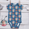 Afbeeldingen van Personalized Photo Face Short - Sleeve Baby Onesies - Custom Face Baby Onesie - Baby Bodysuits  - I LOVE DAD