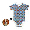 Afbeeldingen van Personalized Photo Face Short - Sleeve Baby Onesies - Custom Face Baby Onesie - Baby Bodysuits - Sleeve with Your Dog's Face