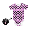 Image de Personalized Photo Face Short - Sleeve Baby Onesies - Custom Face Baby Onesie - Baby Bodysuits - Sleeve with Your Dog's Face