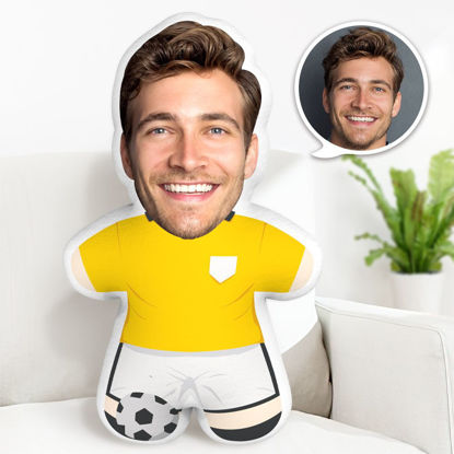 Bild von Custom  Face  Pillow Soccer Man With Your Face Unique Personalized