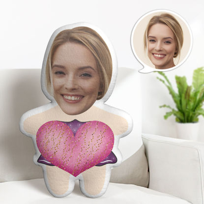 Picture of Custom  Face  Pillow Heart Woman With Your Face Unique Personalized