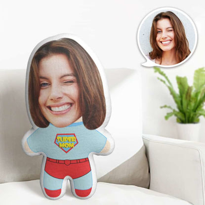 Picture of Custom  Face  Pillow Super Woman With Your Face Unique Personalized