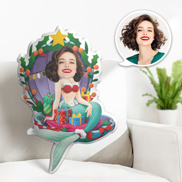 Imagen de Custom  Face  Pillow Garland Mermaid  With Your Face Unique Personalized