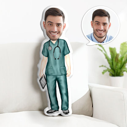 Bild von Custom  Face  Pillow Male Doctor With Your Face Unique Personalized