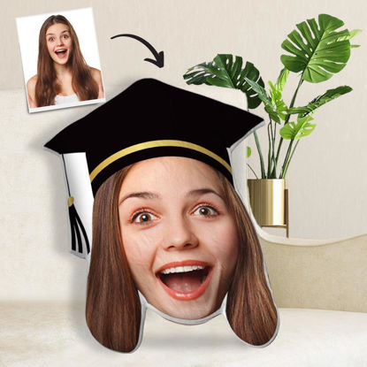 Picture of Custom  Face  Pillow Graduate Sutdent With Your Face Unique Personalized - Graduation Cap
