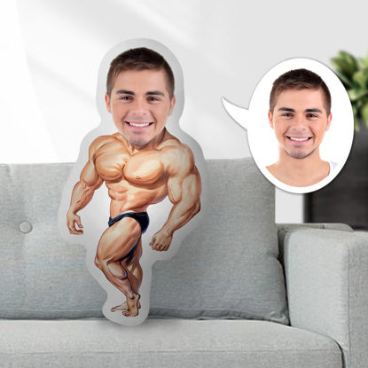 Bild von Custom Face Pillow Muscular Man With Your Face Unique Personalized