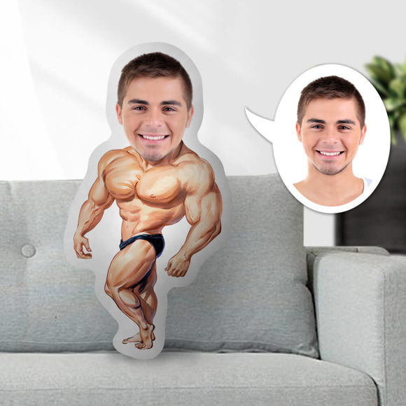 Imagen de Custom Face Pillow Muscular Man With Your Face Unique Personalized