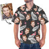 Picture of Custom Face Men's Hawaiian Shirt Flamingo And Feather