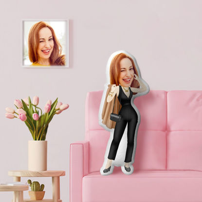 Picture of Custom Face Pillow Modern Lady With Your Face Unique Personalized