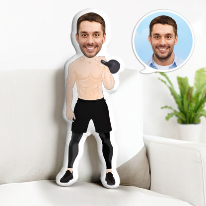Picture of Custom Face Pillow Strong Man With Your Face Unique Personalized