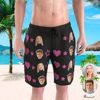 Afbeeldingen van Custom Photo Face Men's Beach Pants - Personalized Face Copy with Heart & Star - Men's Quick Dry Swim Trunk, for Father's Day Gift or Boyfriend