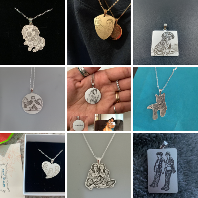 Picture of Photo Necklace Perfect Gift Necklace Platinum Plated Silver