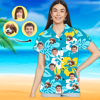 Image de Chemise hawaïenne avec photo personnalisée - Chemise hawaïenne à manches courtes avec photo personnalisée - Meilleurs cadeaux pour hommes - T-shirts de fête sur la plage comme cadeaux de vacances