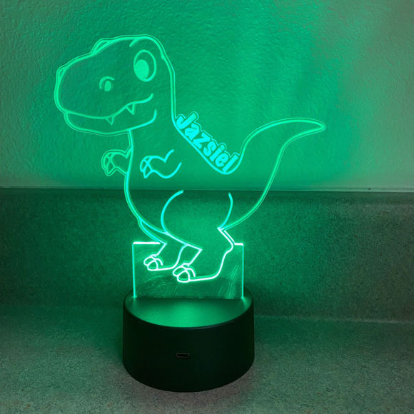 Image de Custom Name Night Light With Colorful LED Lighting | Multicolor Dinosaur Boy Night Light With Personalized Name   | Best Gifts Idea for Birthday, Thanksgiving, Christmas etc.