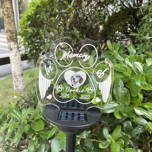 Afbeeldingen van Gepersonaliseerde zonne-nachtlampje | Huisdier | Op maat gemaakt tuinzonnelicht voor gedenkteken