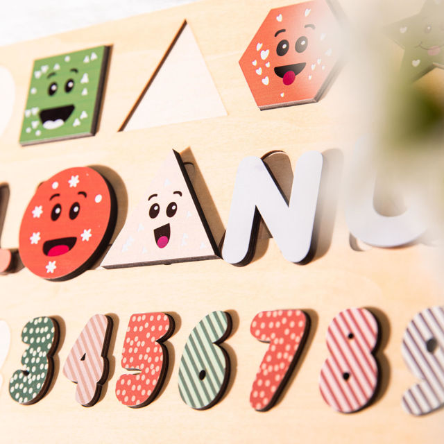 Picture of Personalized Wooden Puzzle Name Board - Custom Toy Gift for Baby and Kids - Custom Name Puzzle for Toddlers - 1st Birthday Gift for Your Baby Girl