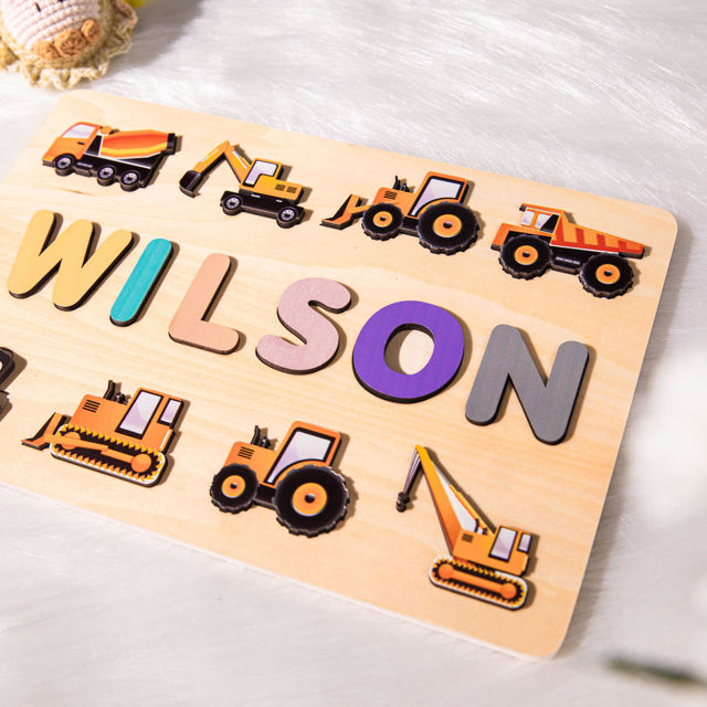 Picture of Personalized Wooden Puzzle Name Board - Custom Gift for Baby and Kids - Custom Name Puzzle - Birthday Gift for My Cute Baby