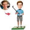 Image de Bobbleheads personnalisés : golfeur masculin posant | Bobbleheads personnalisés pour quelqu'un de spécial comme idée cadeau unique - Meilleure idée cadeau pour un anniversaire, Thanksgiving, Noël, etc.