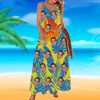 Image de Robe hawaïenne personnalisée - Photo de visage de femme personnalisée sur toute la robe hawaïenne - Feuilles vertes - Meilleurs cadeaux pour femmes - Robe de soirée sur la plage comme cadeau de vacances - copie
