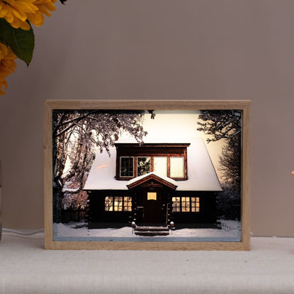 Bild von Personalisiertes Haus-Foto-Lichtgemälde – minimalistische Heimdekoration – individuelle Wandkunst mit LED-Lichtrahmen – beste kreative Geschenke