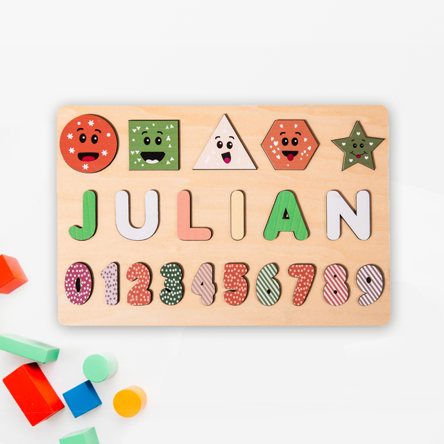 Picture of Personalized Wooden Puzzle Name Board - Custom Toy Gift for Baby and Kids - Custom Name Puzzle for Toddlers - 1st Birthday Gift for Your Baby Girl