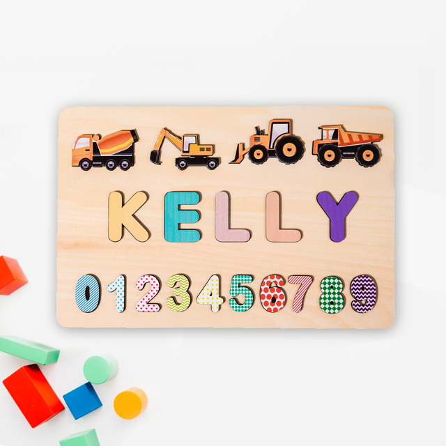 Picture of Personalized Wooden Puzzle Name Board - Custom Toy Gift for Baby and Kids- 1st Birthday Gift for Baby Girl