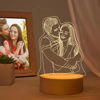 Image de Lampe de nuit 3D à base de cylindre en bois personnalisée pour vos proches | Meilleure idée de cadeaux pour anniversaire, Thanksgiving, Noël, etc.