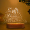 Image de Lampe de nuit 3D à base ovale en bois personnalisée pour votre famille | Meilleure idée de cadeaux pour anniversaire, Thanksgiving, Noël, etc.