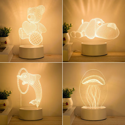 Image de Veilleuses LED illusion 3D de différentes formes | Meilleure idée de cadeaux pour anniversaire, Thanksgiving, Noël, etc.
