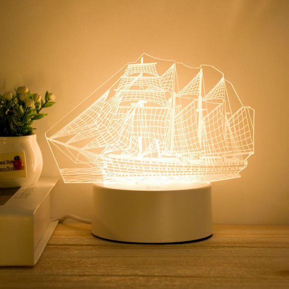 Image de Veilleuses LED illusion 3D de différentes formes | Meilleure idée de cadeaux pour anniversaire, Thanksgiving, Noël, etc.