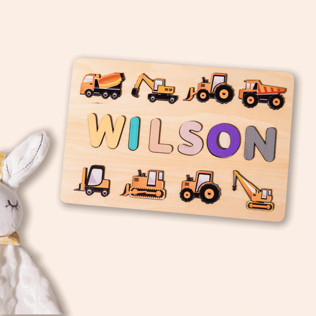 Picture of Personalized Wooden Puzzle Name Board - Custom Gift for Baby and Kids - Custom Name Puzzle - Birthday Gift for My Cute Baby