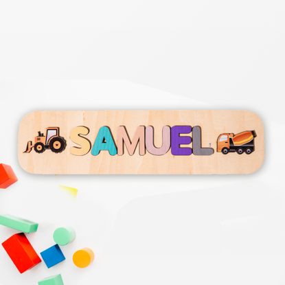 Afbeeldingen van Gepersonaliseerde houten puzzel naambord - aangepast cadeau voor baby en kinderen - aangepaste naampuzzel - 1e verjaardag speelgoed voor dochter
