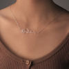 Imagen de Collar de nombre personalizado con flor de nacimiento - Collar de nombre de flor - Collar de boda de regalos de dama de honor
