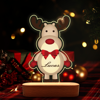 Afbeeldingen van Cartoon rendier sneeuwpop nachtlampje met onregelmatige vorm - gepersonaliseerd met de naam van uw kind - beste cadeau-idee voor verjaardag, Thanksgiving, Kerstmis enz.