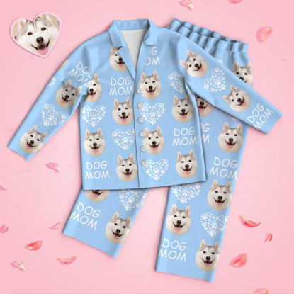 Picture of Custom Family Dog Mom Pajamas Custom Christmas Gift Pajamas Custom Pajamas for Family