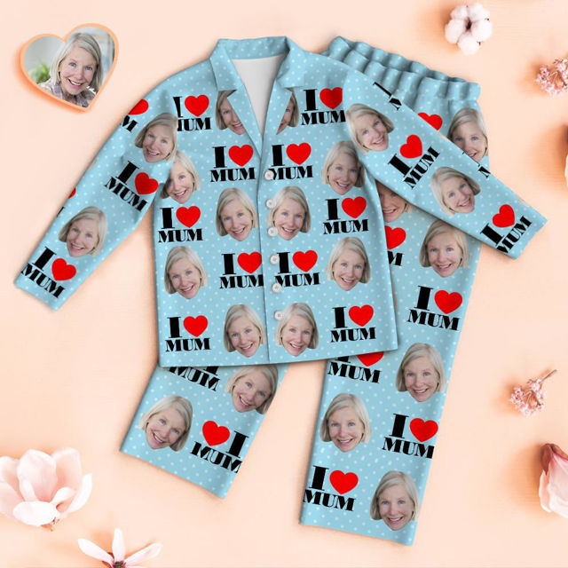 Picture of Customized I Love Mom Pajamas Customized Avatar Pajamas Family Pajamas Home Creative Gift Giving