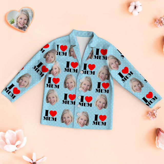 Picture of Customized I Love Mom Pajamas Customized Avatar Pajamas Family Pajamas Home Creative Gift Giving