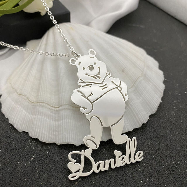 Picture of Custom Name Necklace with Cartoon Character - Personalized Jewelry Gift for Children, Girlfriends etc.
