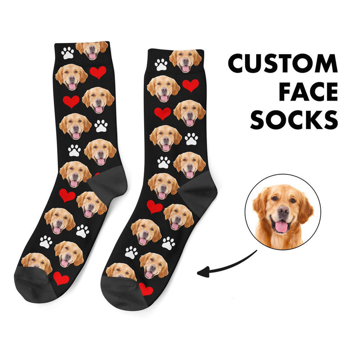 Custom Pet Photo Socks Personalized Cute Dog Face Socks Personalized