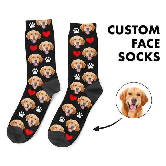 Bild von Kundenspezifische Haustier-Foto-Socken Personalisierte niedliche Hundegesichts-Socken