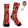 Picture of Christmas Style Customized Face Photo Red Christmas Stockings - The best gift for family, friends and more.