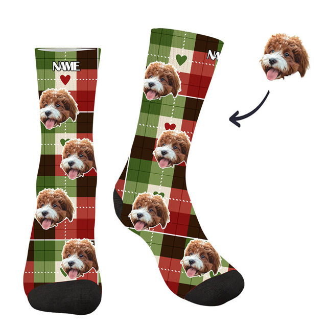 Picture of Christmas style Customized face photo simple socks - the best gift for family, friends, etc.